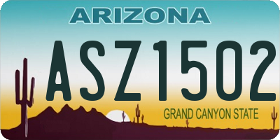 AZ license plate ASZ1502