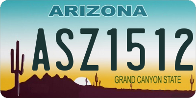 AZ license plate ASZ1512
