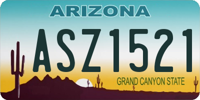 AZ license plate ASZ1521
