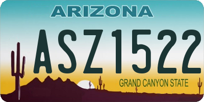AZ license plate ASZ1522