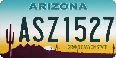 AZ license plate ASZ1527