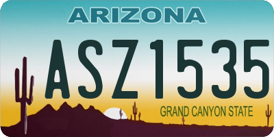 AZ license plate ASZ1535