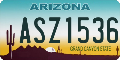 AZ license plate ASZ1536
