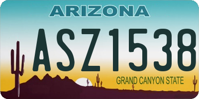 AZ license plate ASZ1538