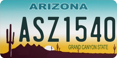 AZ license plate ASZ1540
