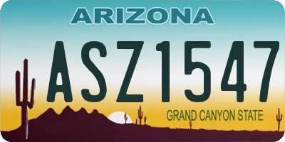 AZ license plate ASZ1547