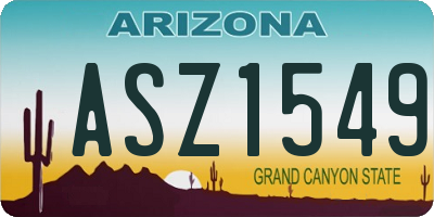 AZ license plate ASZ1549