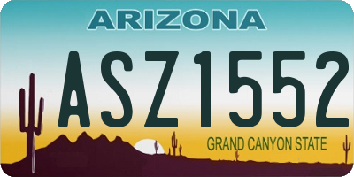 AZ license plate ASZ1552