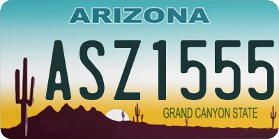 AZ license plate ASZ1555