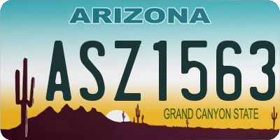 AZ license plate ASZ1563
