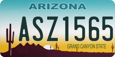 AZ license plate ASZ1565