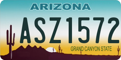 AZ license plate ASZ1572