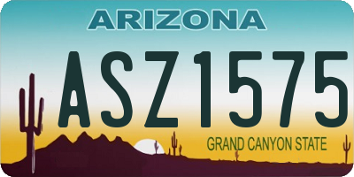 AZ license plate ASZ1575