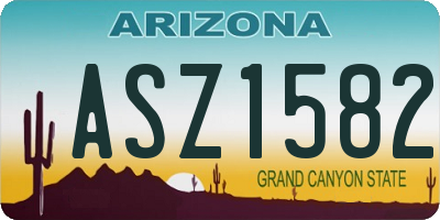 AZ license plate ASZ1582