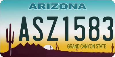 AZ license plate ASZ1583