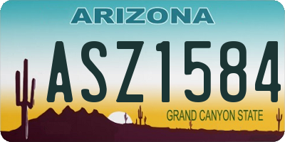 AZ license plate ASZ1584
