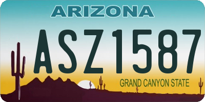 AZ license plate ASZ1587