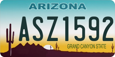 AZ license plate ASZ1592