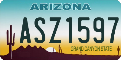 AZ license plate ASZ1597