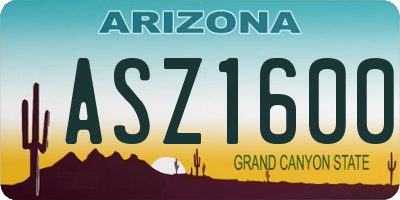 AZ license plate ASZ1600
