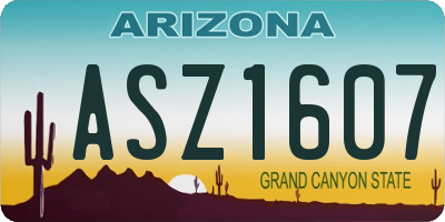 AZ license plate ASZ1607