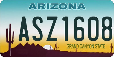 AZ license plate ASZ1608