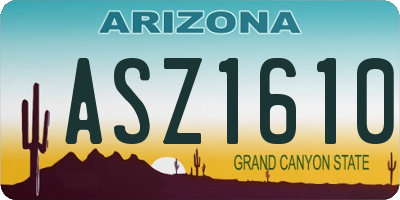 AZ license plate ASZ1610