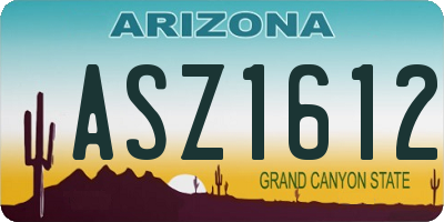 AZ license plate ASZ1612