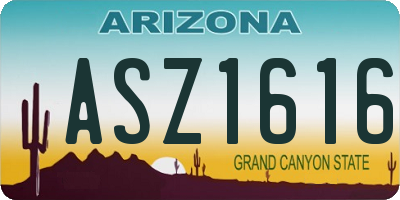 AZ license plate ASZ1616