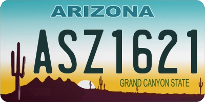 AZ license plate ASZ1621