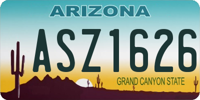 AZ license plate ASZ1626