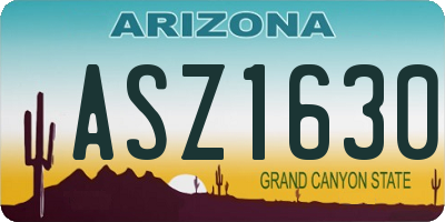 AZ license plate ASZ1630