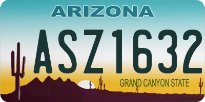 AZ license plate ASZ1632