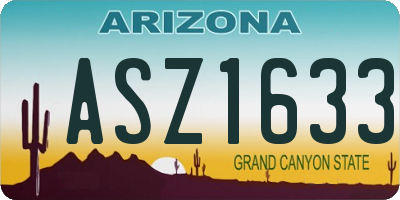 AZ license plate ASZ1633