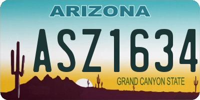 AZ license plate ASZ1634