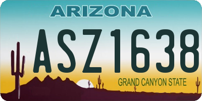 AZ license plate ASZ1638