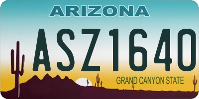 AZ license plate ASZ1640