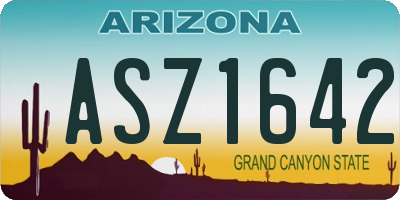 AZ license plate ASZ1642