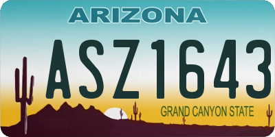 AZ license plate ASZ1643
