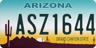 AZ license plate ASZ1644