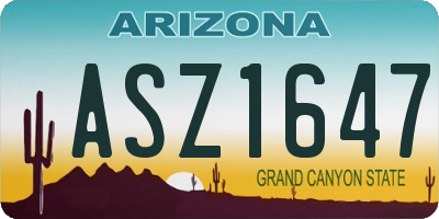 AZ license plate ASZ1647