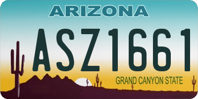 AZ license plate ASZ1661