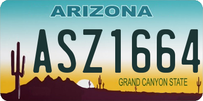 AZ license plate ASZ1664