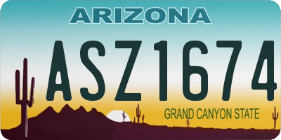AZ license plate ASZ1674