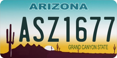 AZ license plate ASZ1677