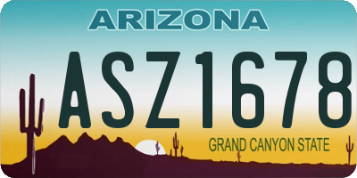 AZ license plate ASZ1678