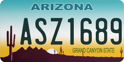 AZ license plate ASZ1689