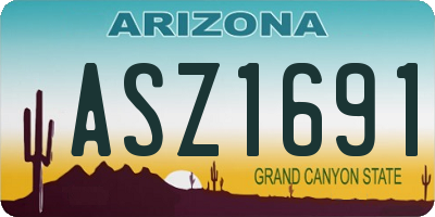 AZ license plate ASZ1691