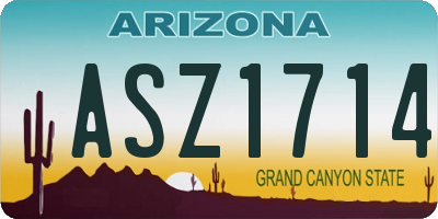 AZ license plate ASZ1714