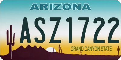 AZ license plate ASZ1722